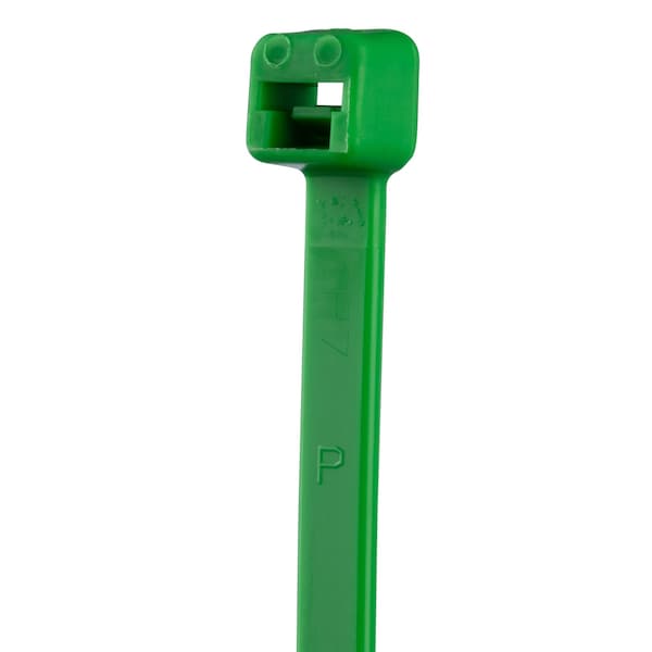 Cable Tie, 14-1/2 in L, 4 in Max Bundle Dia., Green, Nylon 6/6, 120 lb Strength, 250 PK